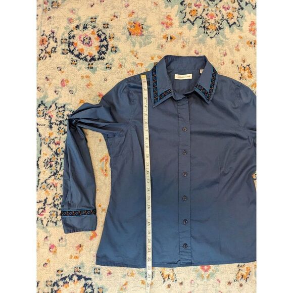 *3 For $12* Coldwater Creek Women's Button‎ Down with Southwest Trim - M - Picture 8 of 11